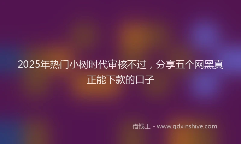 2025年热门小树时代审核不过，分享五个网黑真正能下款的口子