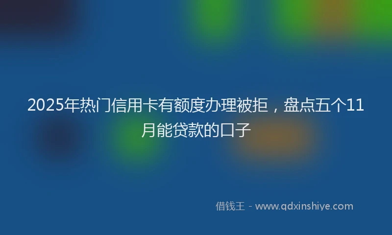 2025年热门信用卡有额度办理被拒，盘点五个11月能贷款的口子