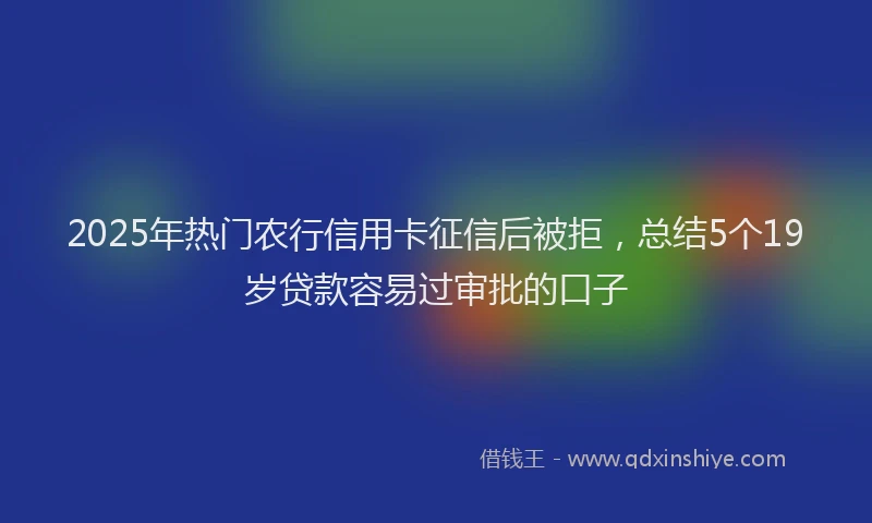 2025年热门农行信用卡征信后被拒，总结5个19岁贷款容易过审批的口子