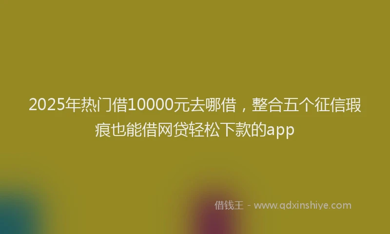 2025年热门借10000元去哪借，整合五个征信瑕疵也能借网贷轻松下款的app