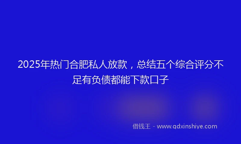 2025年热门合肥私人放款，总结五个综合评分不足有负债都能下款口子