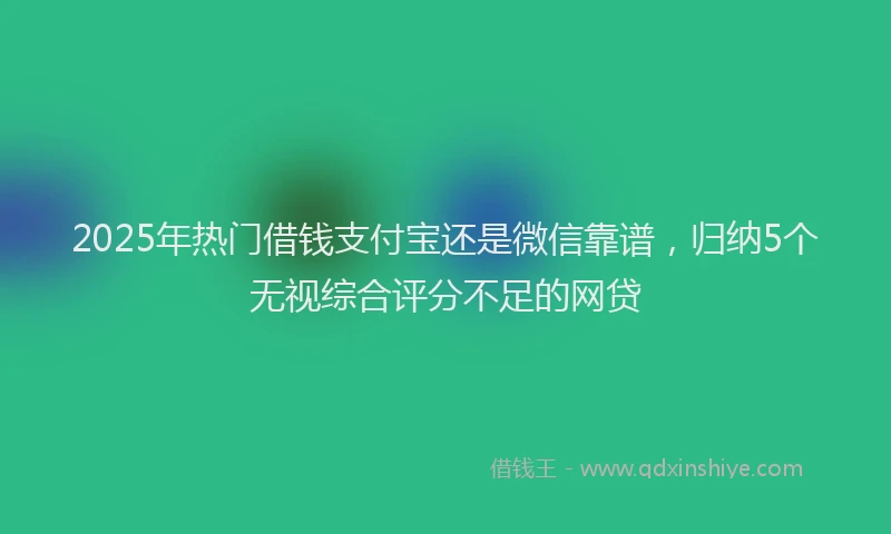2025年热门借钱支付宝还是微信靠谱，归纳5个无视综合评分不足的网贷