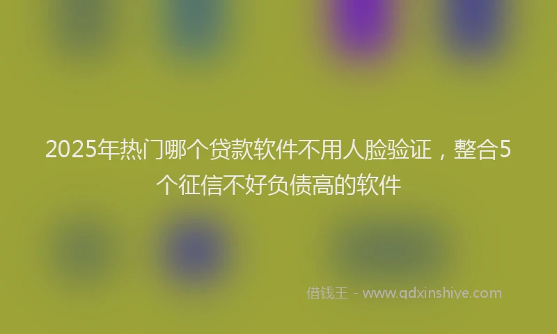 2025年热门哪个贷款软件不用人脸验证，整合5个征信不好负债高的软件