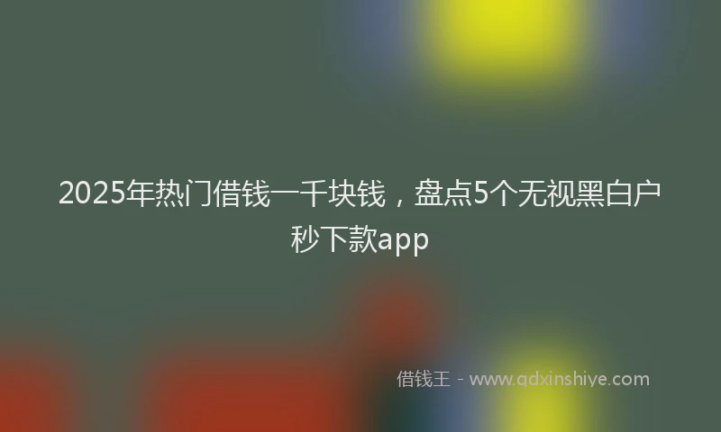 2025年热门借钱一千块钱，盘点5个无视黑白户秒下款app