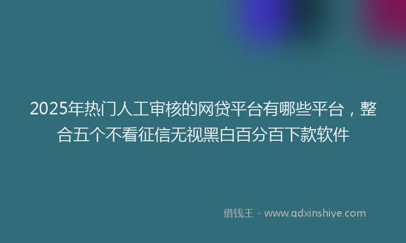 2025年热门人工审核的网贷平台有哪些平台，整合五个不看征信无视黑白百分百下款软件