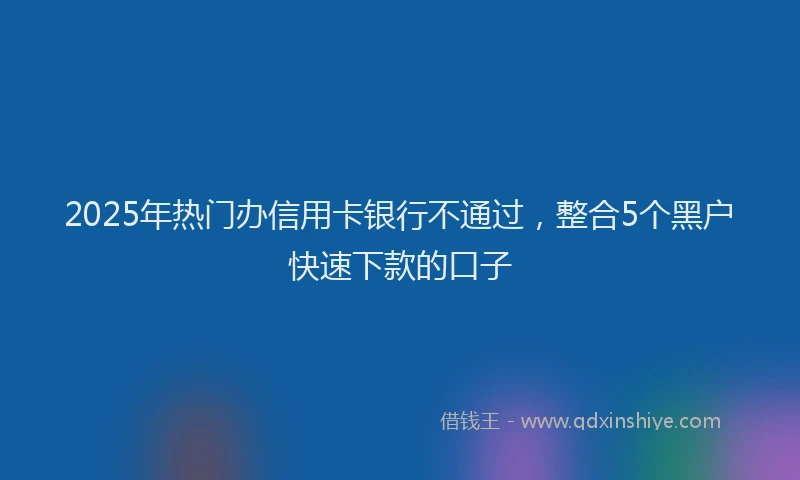 2025年热门办信用卡银行不通过，整合5个黑户快速下款的口子