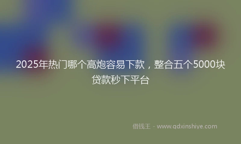 2025年热门哪个高炮容易下款，整合五个5000块贷款秒下平台