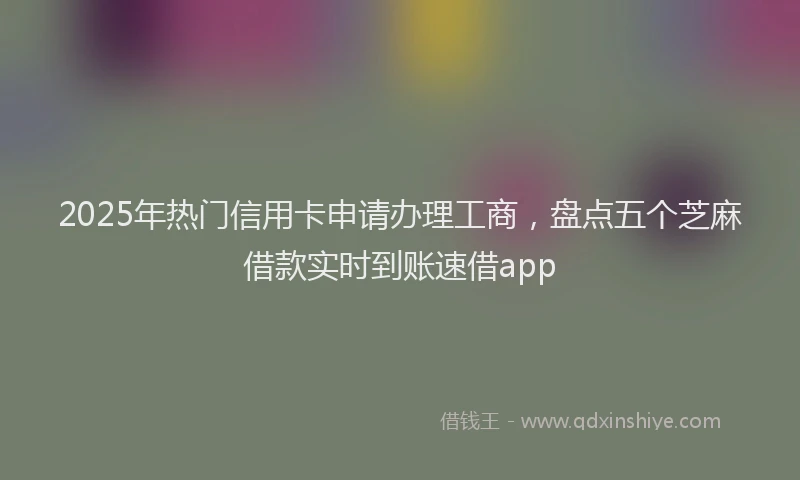 2025年热门信用卡申请办理工商，盘点五个芝麻借款实时到账速借app