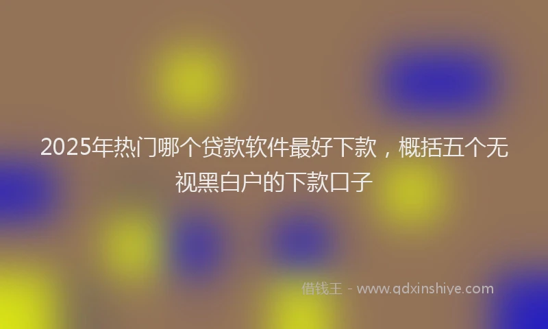 2025年热门哪个贷款软件最好下款，概括五个无视黑白户的下款口子