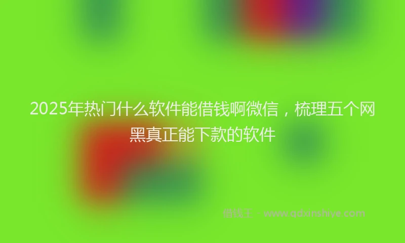 2025年热门什么软件能借钱啊微信，梳理五个网黑真正能下款的软件