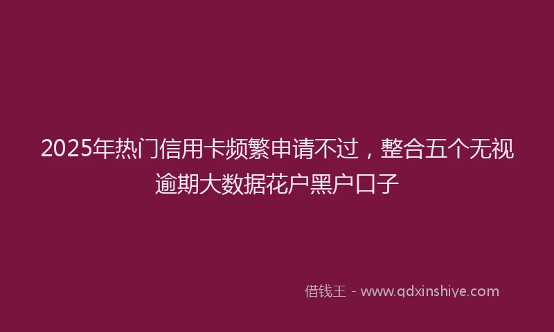 2025年热门信用卡频繁申请不过，整合五个无视逾期大数据花户黑户口子