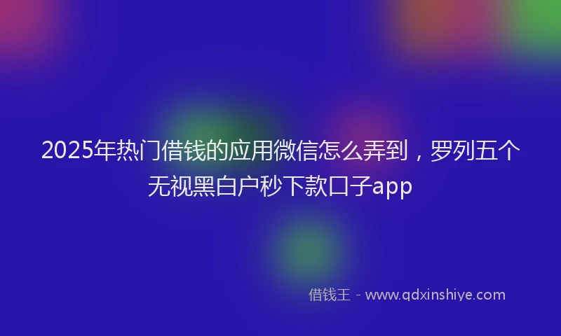 2025年热门借钱的应用微信怎么弄到，罗列五个无视黑白户秒下款口子app