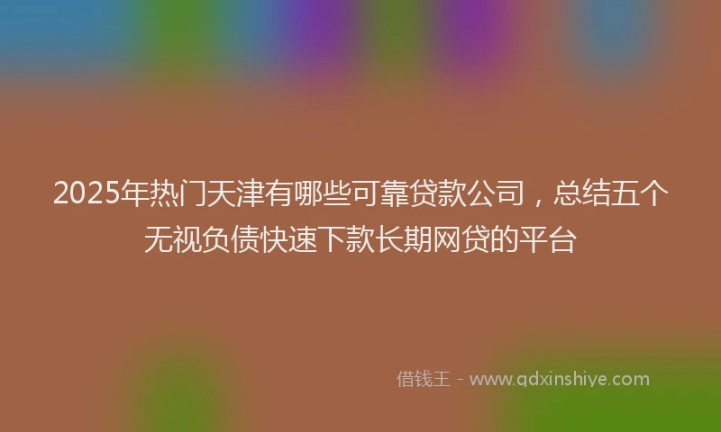 2025年热门天津有哪些可靠贷款公司，总结五个无视负债快速下款长期网贷的平台