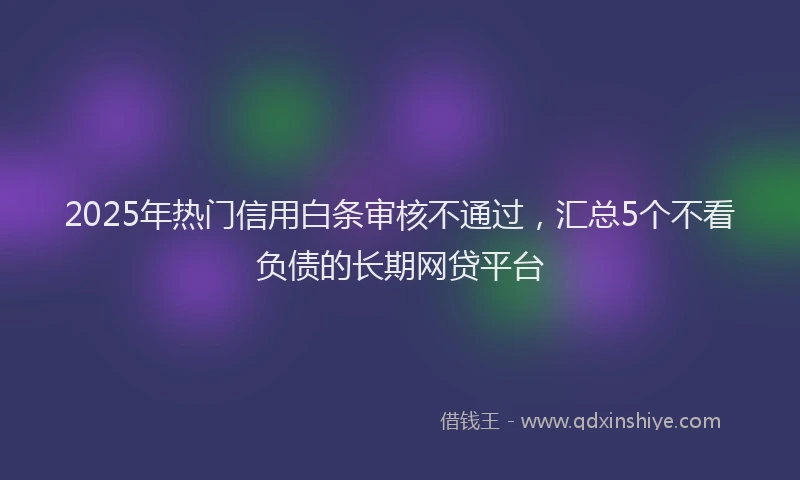 2025年热门信用白条审核不通过，汇总5个不看负债的长期网贷平台