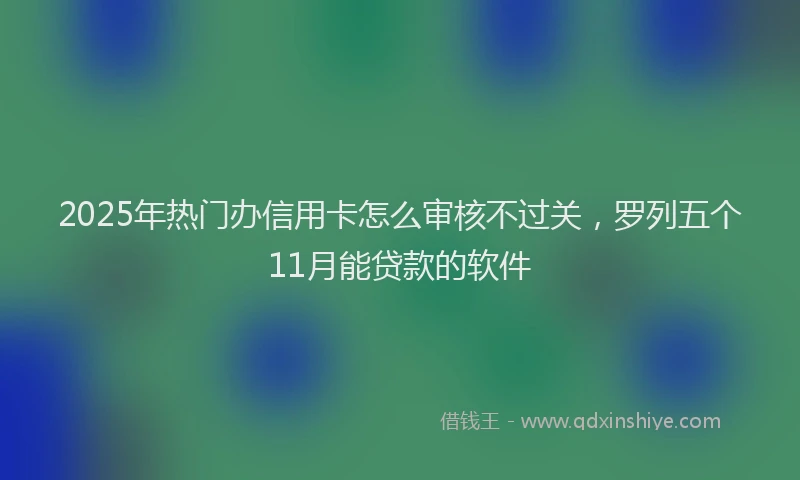 2025年热门办信用卡怎么审核不过关，罗列五个11月能贷款的软件