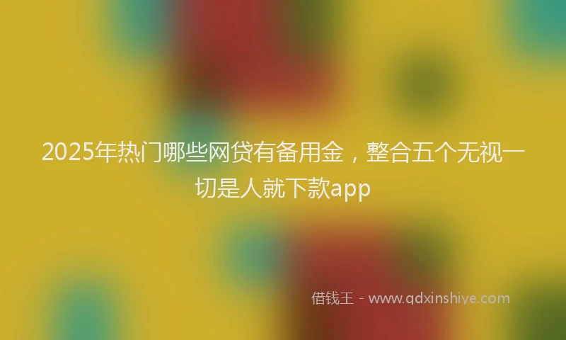 2025年热门哪些网贷有备用金，整合五个无视一切是人就下款app