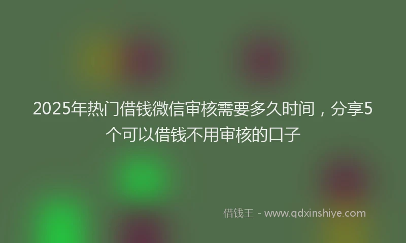 2025年热门借钱微信审核需要多久时间，分享5个可以借钱不用审核的口子