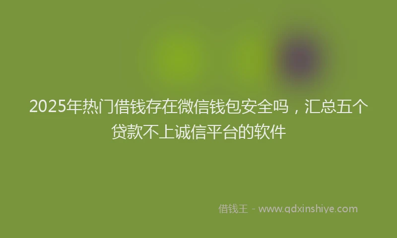 2025年热门借钱存在微信钱包安全吗，汇总五个贷款不上诚信平台的软件