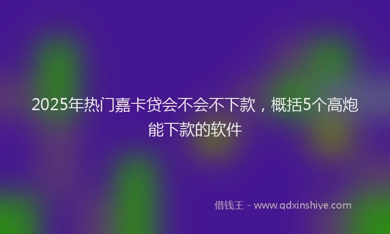 2025年热门嘉卡贷会不会不下款，概括5个高炮能下款的软件