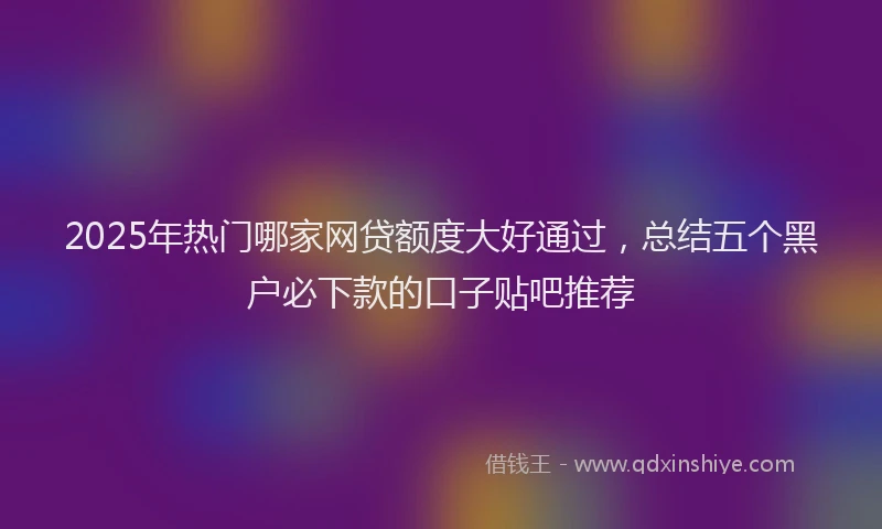2025年热门哪家网贷额度大好通过，总结五个黑户必下款的口子贴吧推荐