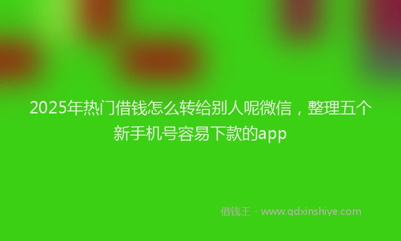 2025年热门借钱怎么转给别人呢微信，整理五个新手机号容易下款的app