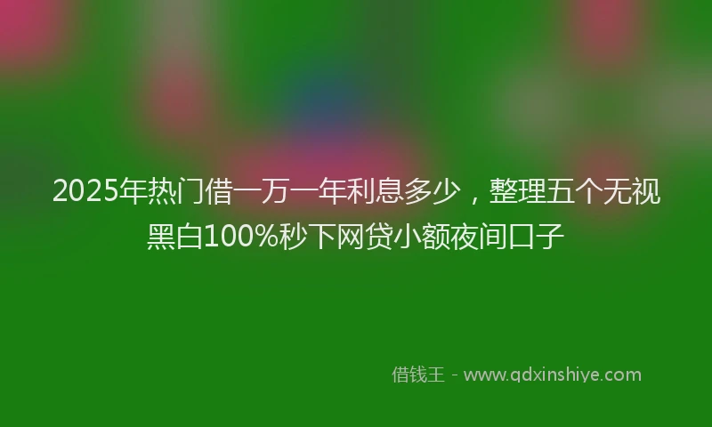 2025年热门借一万一年利息多少，整理五个无视黑白100%秒下网贷小额夜间口子