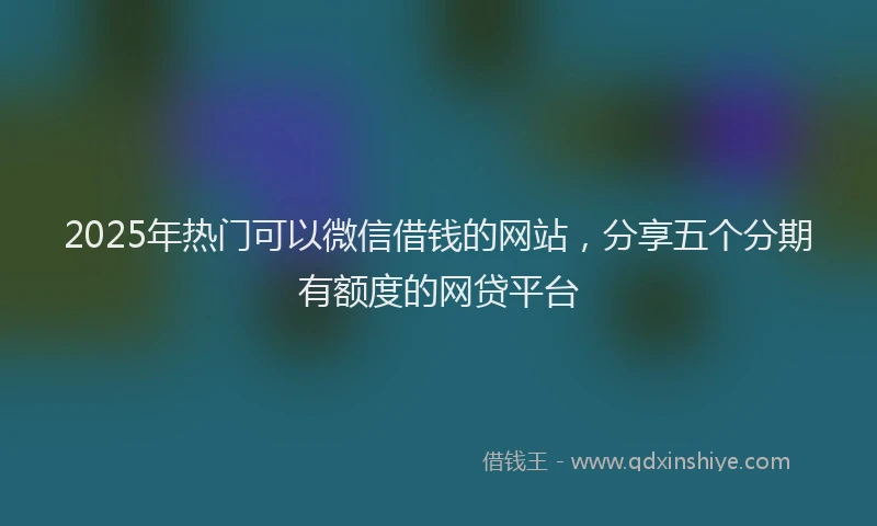 2025年热门可以微信借钱的网站，分享五个分期有额度的网贷平台