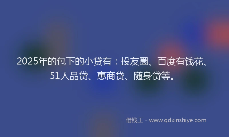 2025年的包下的小贷有：投友圈、百度有钱花、51人品贷、惠商贷、随身贷等。