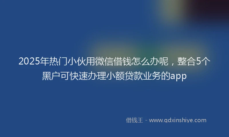 2025年热门小伙用微信借钱怎么办呢，整合5个黑户可快速办理小额贷款业务的app