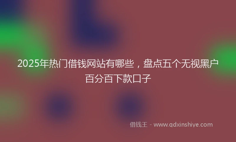 2025年热门借钱网站有哪些，盘点五个无视黑户百分百下款口子
