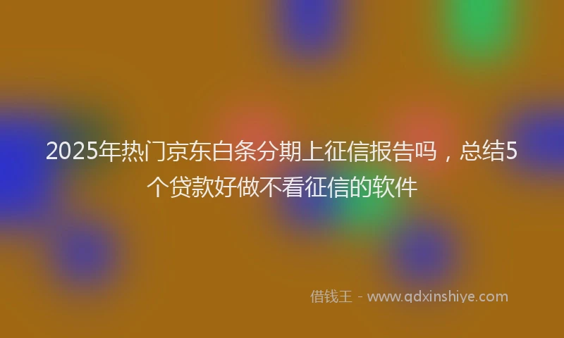2025年热门京东白条分期上征信报告吗，总结5个贷款好做不看征信的软件