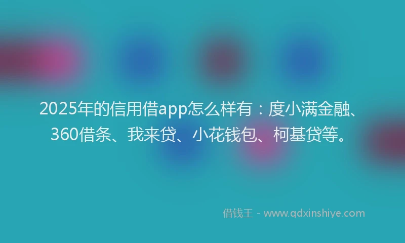 2025年的信用借app怎么样有：度小满金融、360借条、我来贷、小花钱包、柯基贷等。