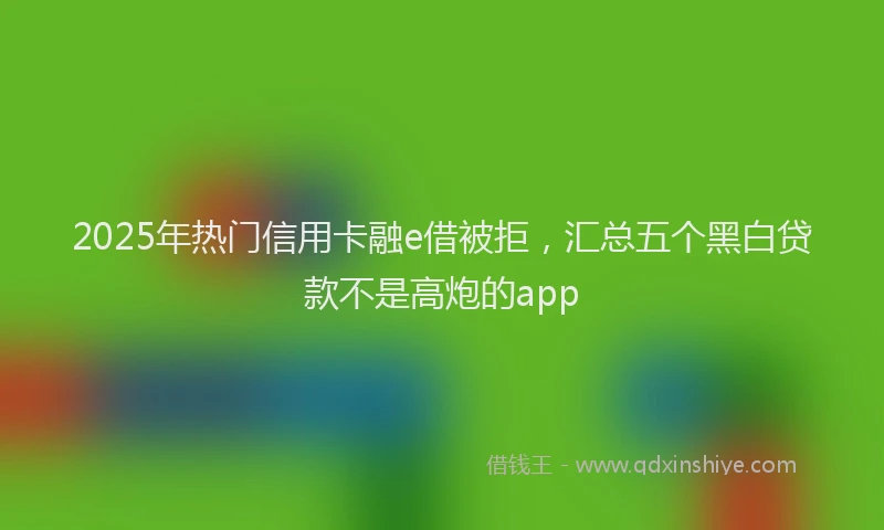 2025年热门信用卡融e借被拒，汇总五个黑白贷款不是高炮的app