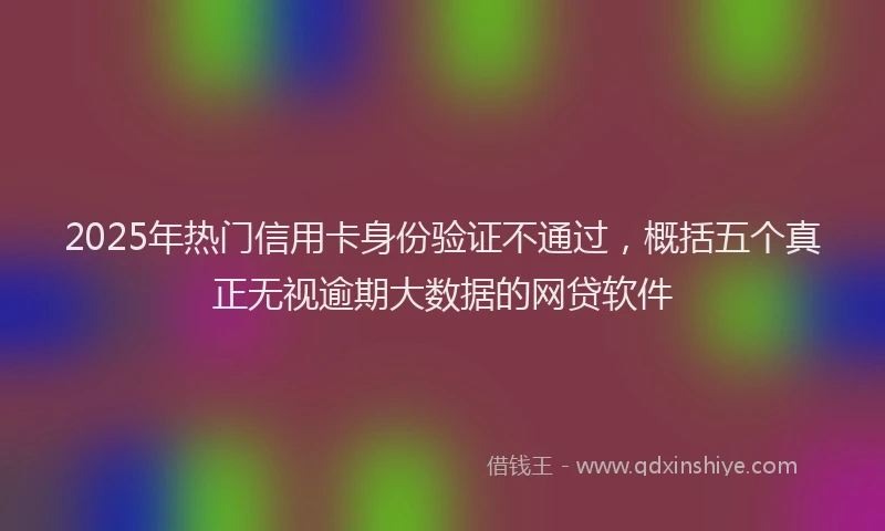 2025年热门信用卡身份验证不通过，概括五个真正无视逾期大数据的网贷软件