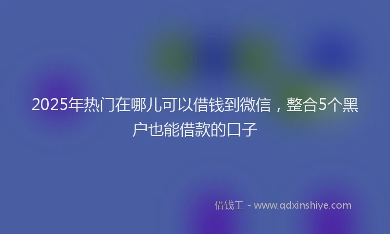 2025年热门在哪儿可以借钱到微信，整合5个黑户也能借款的口子