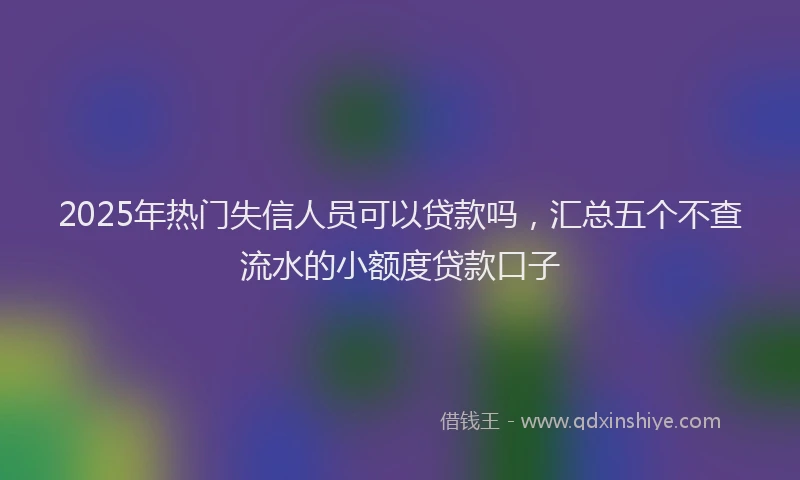 2025年热门失信人员可以贷款吗，汇总五个不查流水的小额度贷款口子