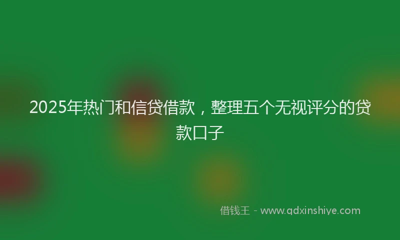2025年热门和信贷借款，整理五个无视评分的贷款口子