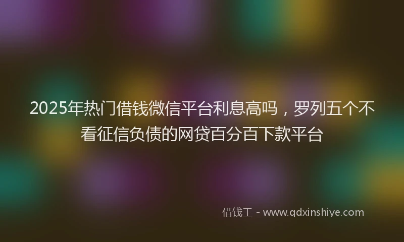 2025年热门借钱微信平台利息高吗，罗列五个不看征信负债的网贷百分百下款平台