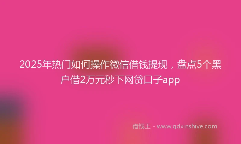 2025年热门如何操作微信借钱提现，盘点5个黑户借2万元秒下网贷口子app