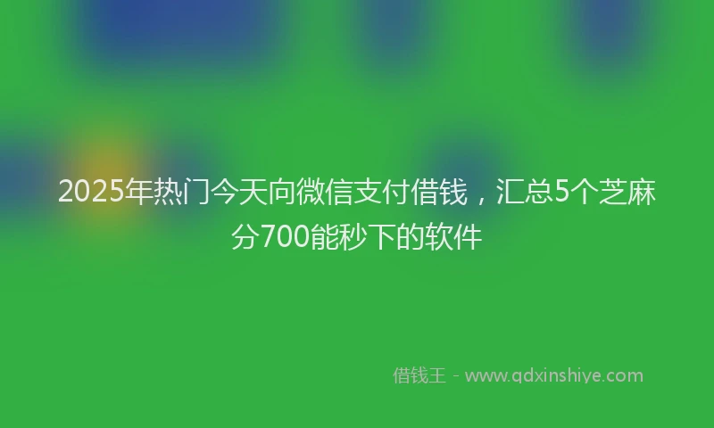 2025年热门今天向微信支付借钱，汇总5个芝麻分700能秒下的软件