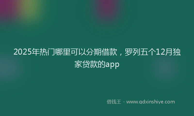 2025年热门哪里可以分期借款，罗列五个12月独家贷款的app