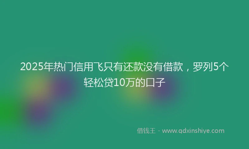 2025年热门信用飞只有还款没有借款，罗列5个轻松贷10万的口子