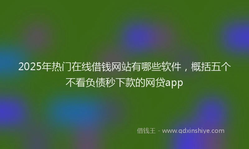 2025年热门在线借钱网站有哪些软件，概括五个不看负债秒下款的网贷app