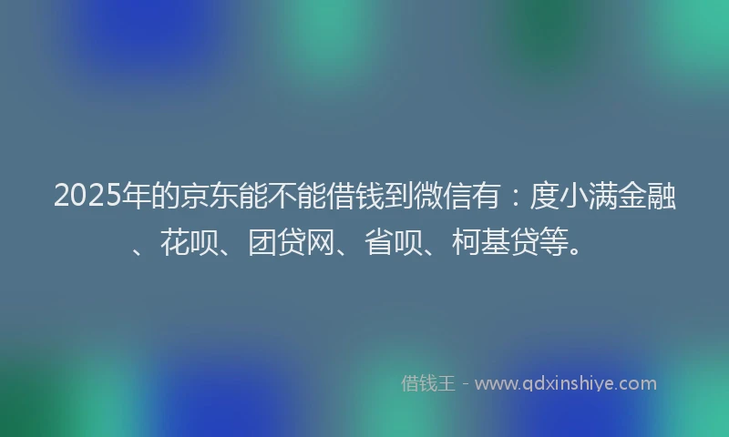 2025年的京东能不能借钱到微信有：度小满金融、花呗、团贷网、省呗、柯基贷等。