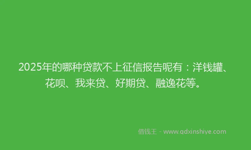 2025年的哪种贷款不上征信报告呢有：洋钱罐、花呗、我来贷、好期贷、融逸花等。