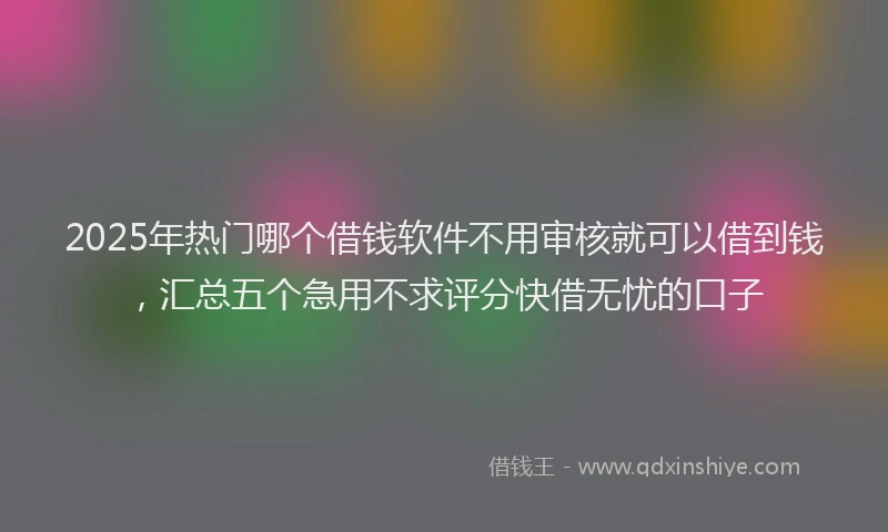 2025年热门哪个借钱软件不用审核就可以借到钱，汇总五个急用不求评分快借无忧的口子