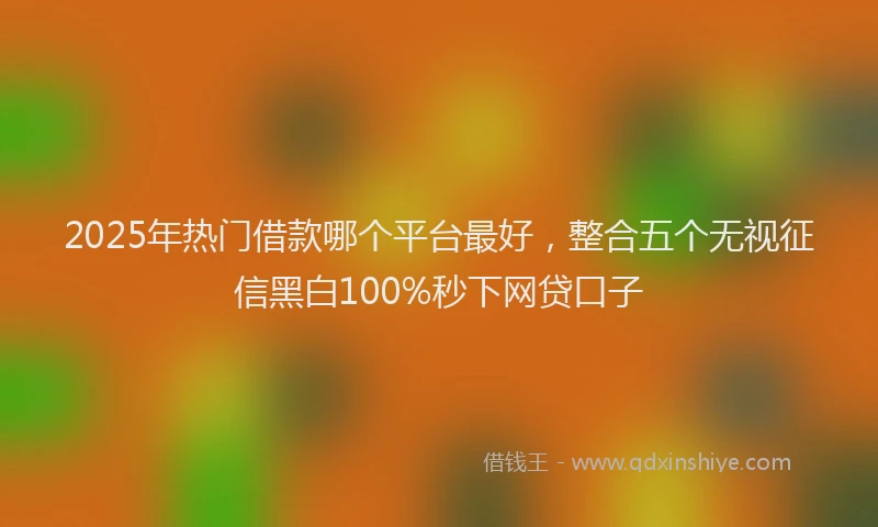 2025年热门借款哪个平台最好，整合五个无视征信黑白100%秒下网贷口子