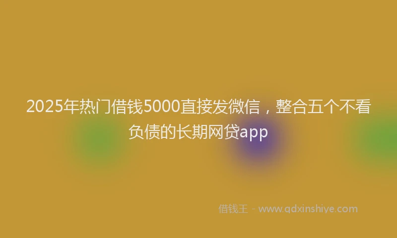 2025年热门借钱5000直接发微信，整合五个不看负债的长期网贷app