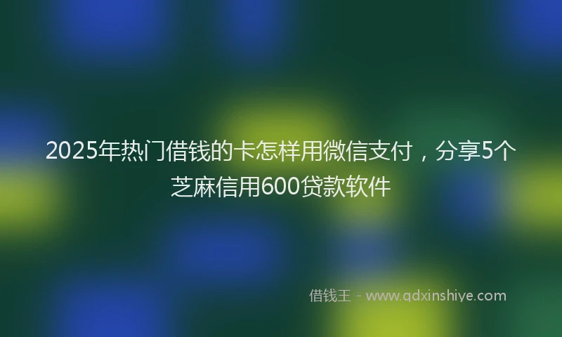 2025年热门借钱的卡怎样用微信支付，分享5个芝麻信用600贷款软件