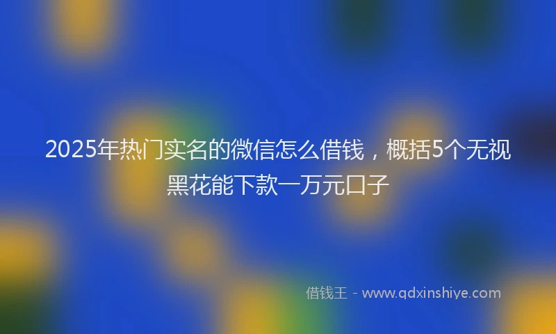 2025年热门实名的微信怎么借钱，概括5个无视黑花能下款一万元口子